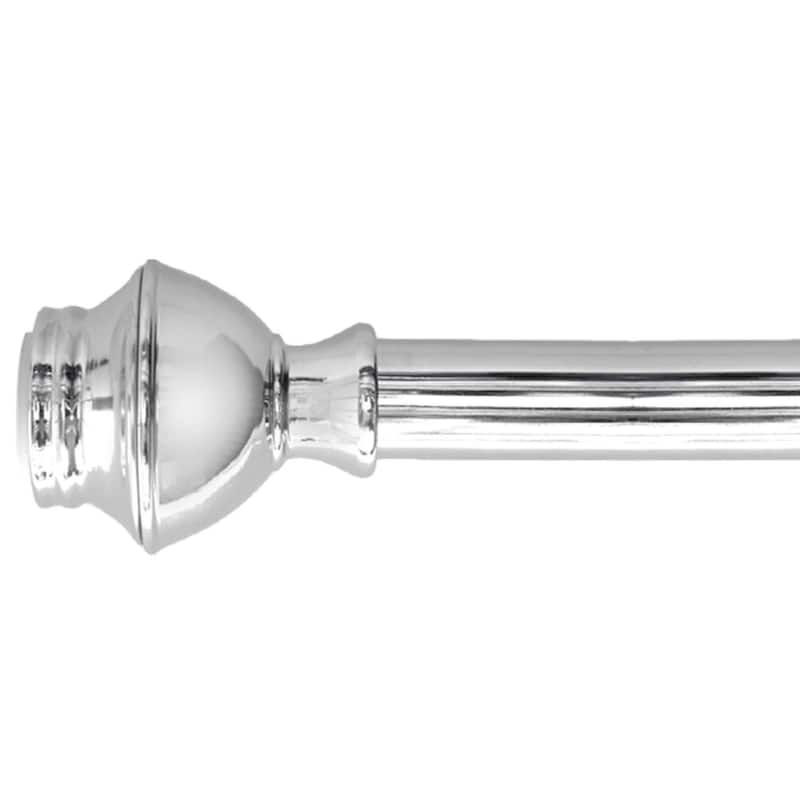42"-72" Chrome Metal Shower Curtain Tension Rod Rust Resistant Non-Slip - 42" - 72" inches