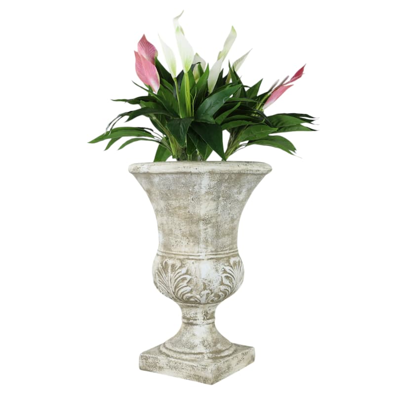 DreamPatio Fiberstone Urn Planter (21 inch H x 15 inch D) - 15"x15"xH21"