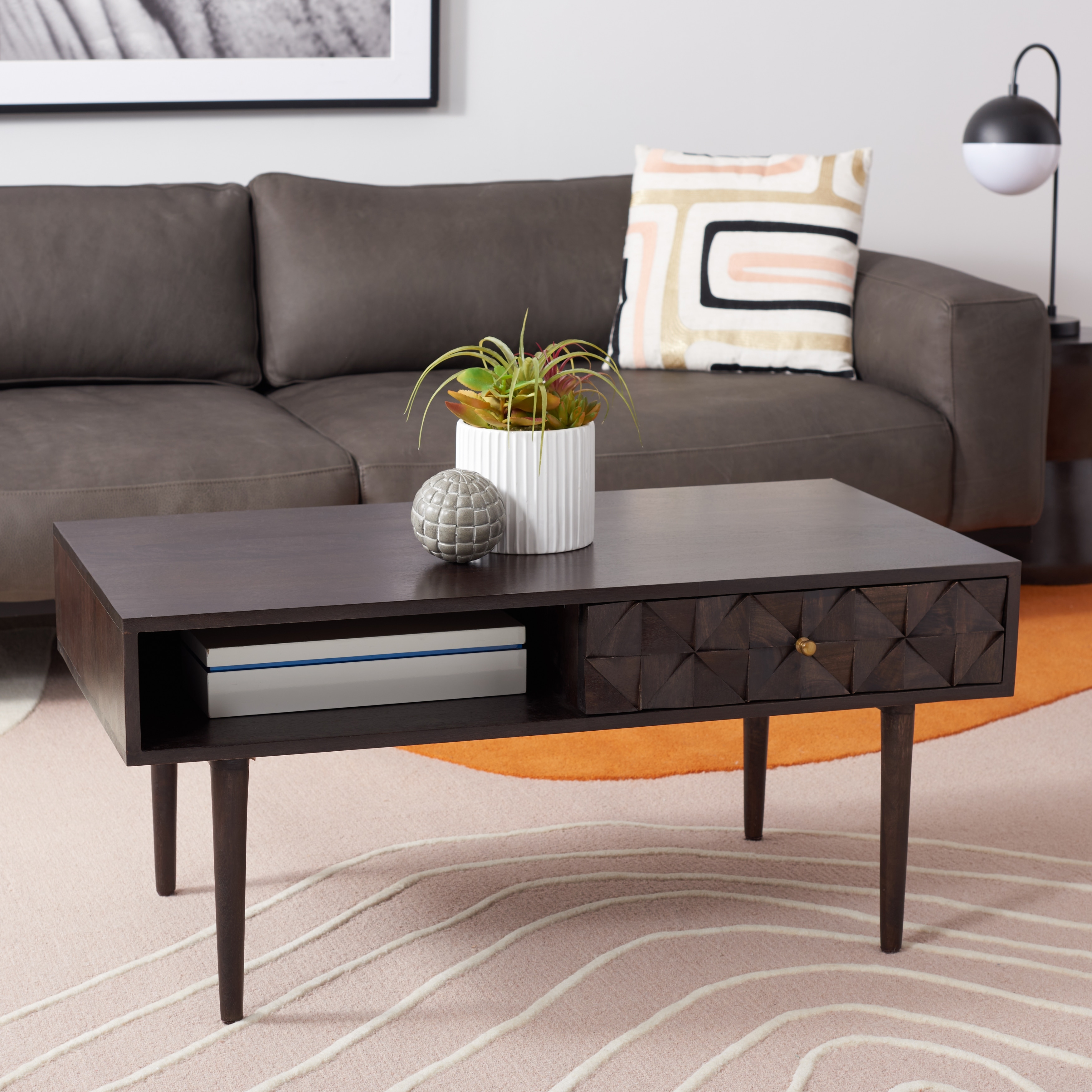 SAFAVIEH Boushra Modern Wood Coffee Table, 39.4-Inch - 39Wx21Dx18H