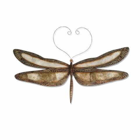 Dragonfly Wall Decor Earthtoned With Brown Border (m4010)