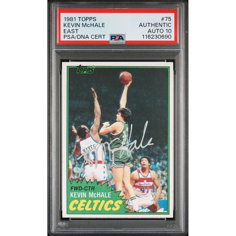 Kevin McHale 1981 Topps East Signed Basketball Rookie Card #75 Auto Graded PSA 10 Cert # 116230690 - 8' x 11'