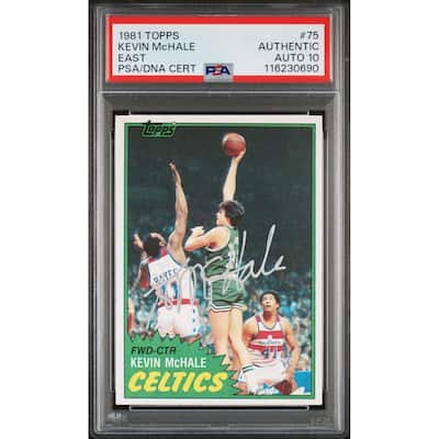 Kevin McHale 1981 Topps East Signed Basketball Rookie Card #75 Auto Graded PSA 10 Cert # 116230690 - 8' x 11'