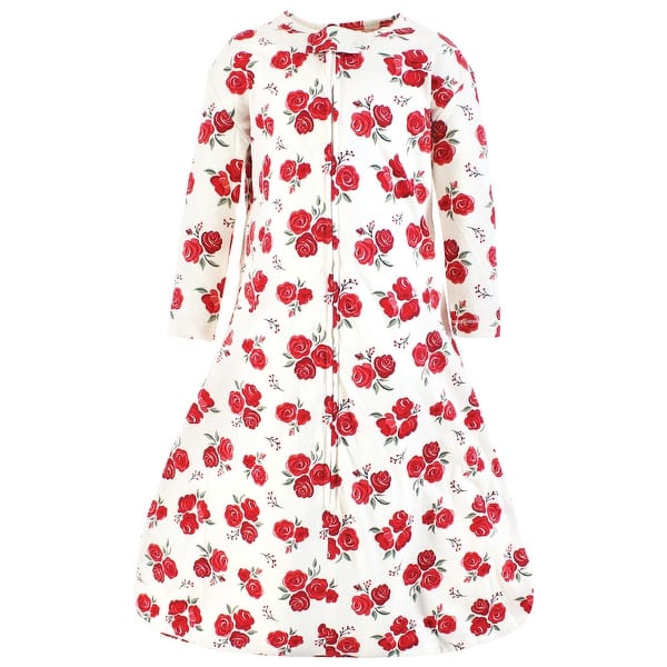 slide 1 of 1, Hudson Baby Infant Girl Long Sleeve Cotton Jersey Sleeping Bag, Sack, Blanket, Red Rose 0-6 Months - Red Rose