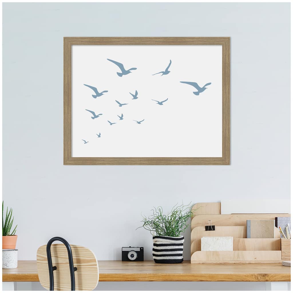 Kate and Laurel Seagulls White Background by Jolly and Dash Framed Wall Art Print