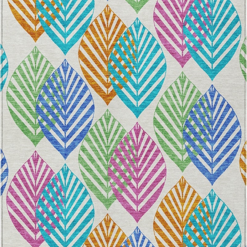 HomeRoots Floral Transitional Rectangle Outdoor Rug