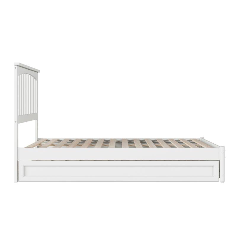 Everett Platform Bed with Panel Footboard and Twin Trundle