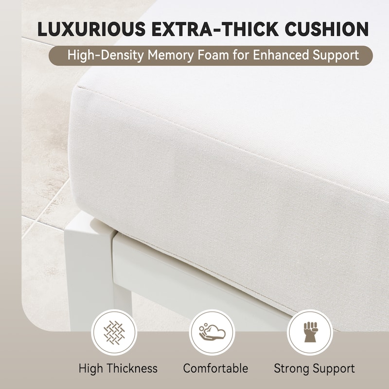 Outdoor All-Weather Aluminum Half Moon Curved Sofa Rattan Sectional Sofa Deep Seating Patio Outdoor Conversation Sets