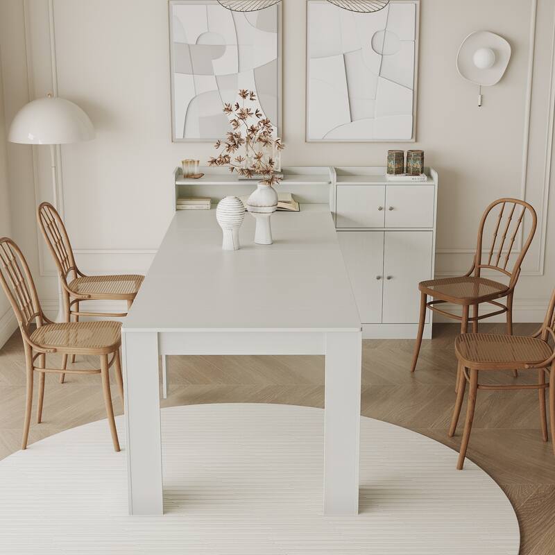 Multifunctional Extendable Console Table Dining Table, Rectangle Wooden Kitchen Dining Room Table