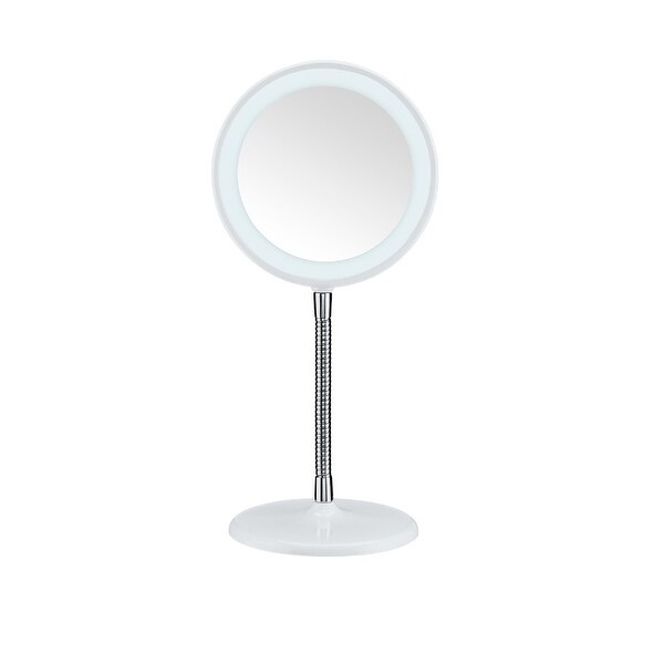 Conair Round Shaped Flex Led Single-Sided Lighted Makeup Mirror; 3X Magnification; White