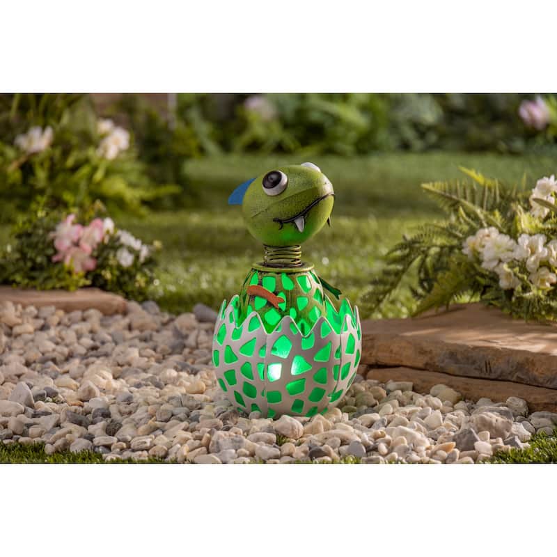 11.42 in. Solar Powered Baby Dinosaur Decor