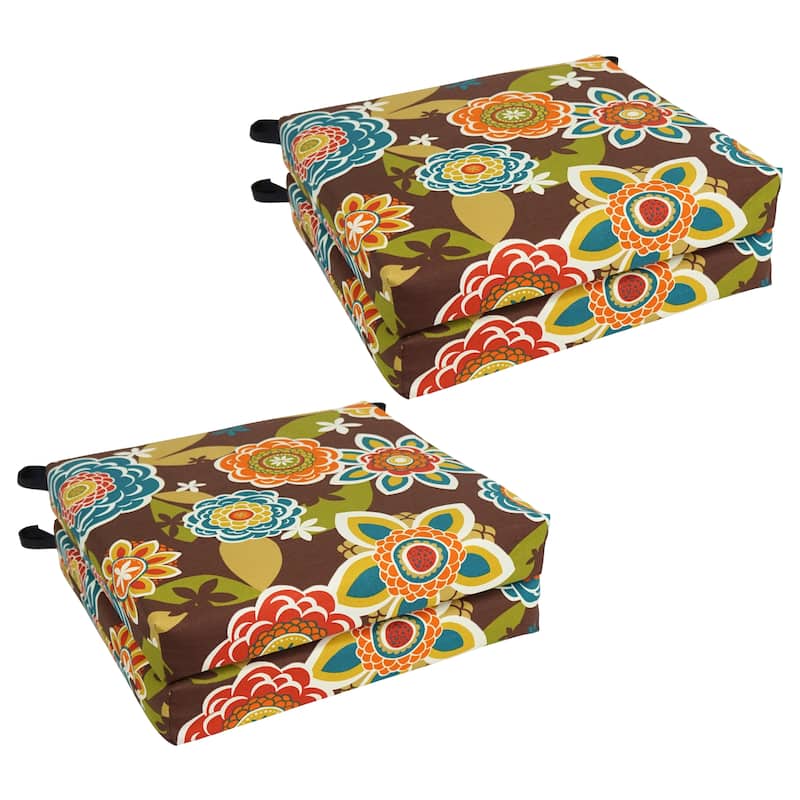 20-inch by 19-inch Indoor/Outdoor Chair Cushions (Set of 4) - 20 x 19 - Annie Chocolate