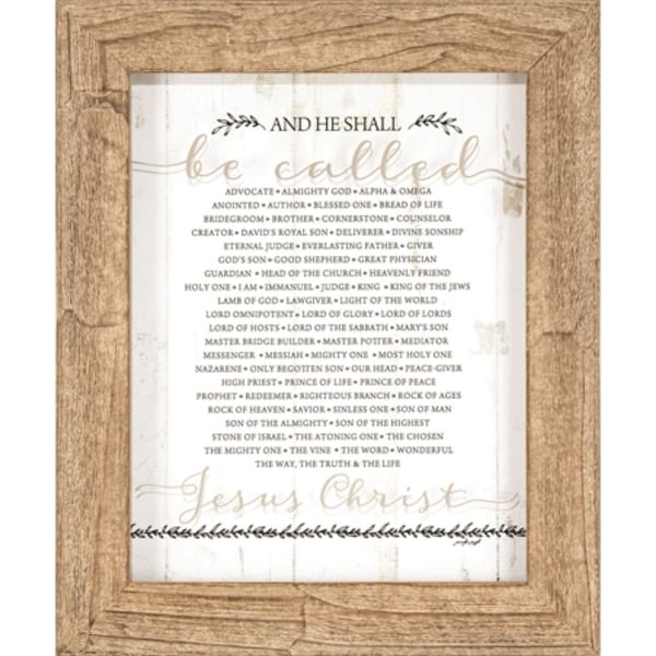 17.25" White and Beige Religious Themed Rectangular Framed Wall Plaque - N/A