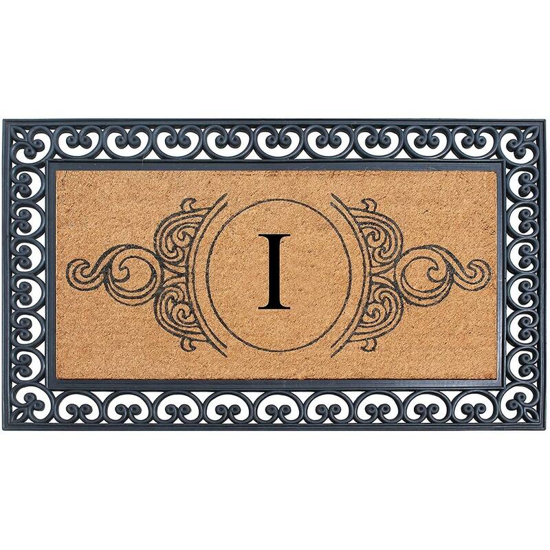 A1HC 30" x 48" Heavy-Duty Rubber & Coir Outdoor Doormat with Copper/Black Border – Large, Non-Slip Backing - I