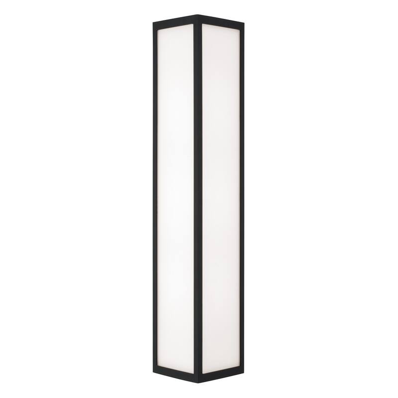 Integrated LED Outdoor Wall Lantern in Black with Painted White Glass