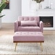 preview thumbnail 11 of 34, Recline Velvet Upholstered Sofa Chair with Ottoman Two Arm Pocket and Wood Frame, Include 1 Pillow and Adjustable Backrest