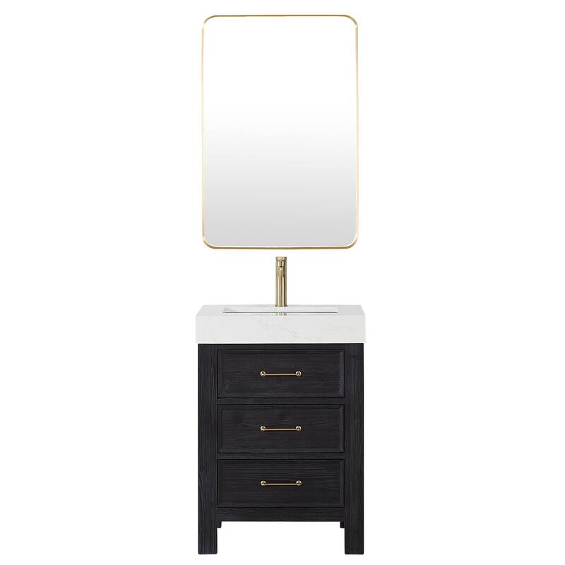 Leon 24 in. Single Bathroom Vanity with Composite Stone Top
