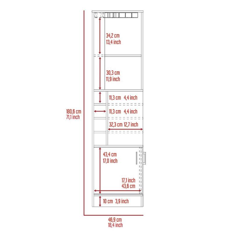 TUHOME Syrah Corner Bar Cabinet with 2-Doors and 8 Cubbies - N/A