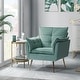 preview thumbnail 68 of 89, HULALA HOME 1ida Modern Velvet Tufted Accent Armchair with Gold Metal Legs SAGE
