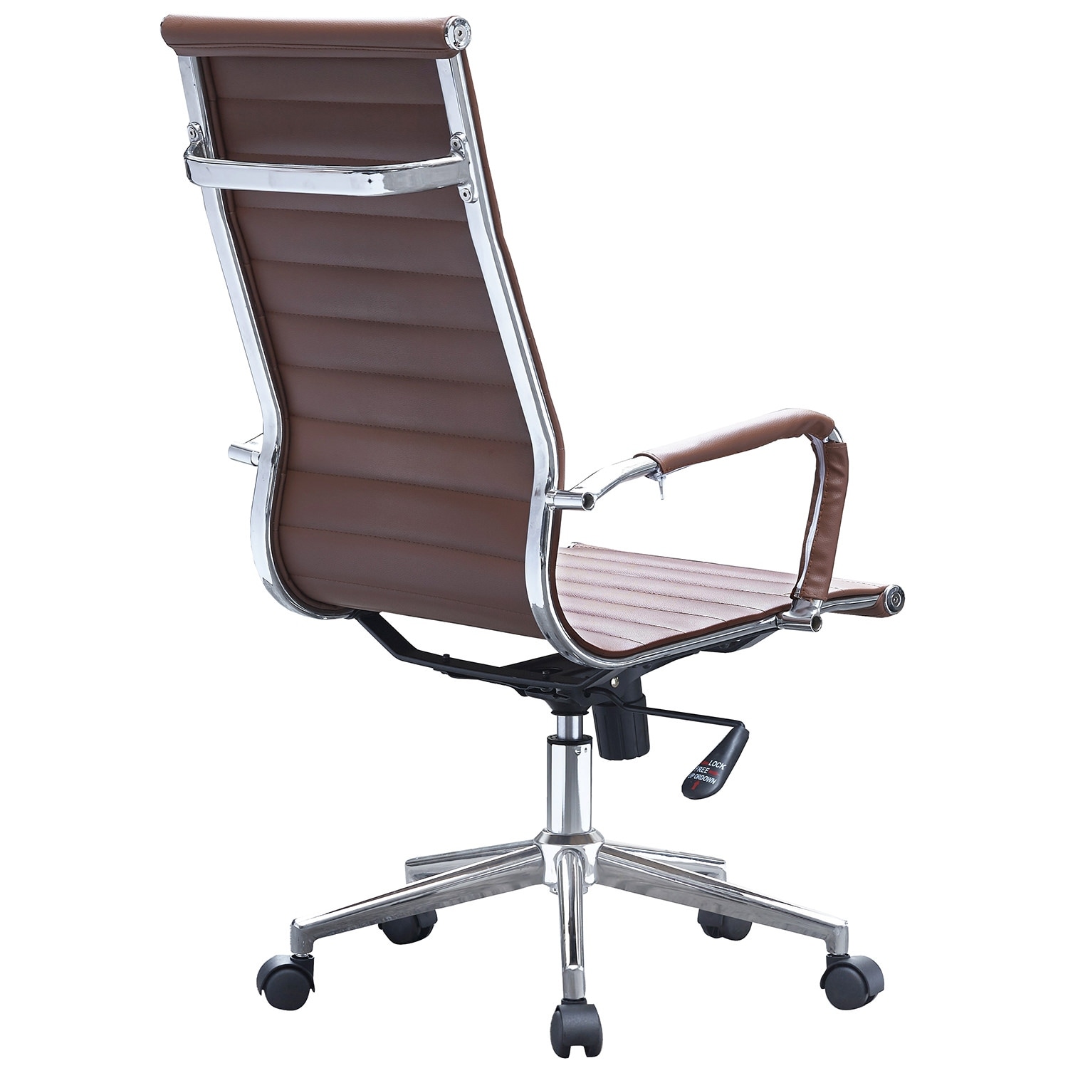 Brown ribbed store office chair
