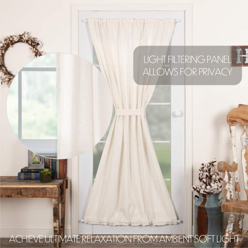 Farmhouse Curtains VHC Cotton Burlap Door Panel Rod Pocket Solid Color - Door Panel 72x40 - Door Panel 72x40