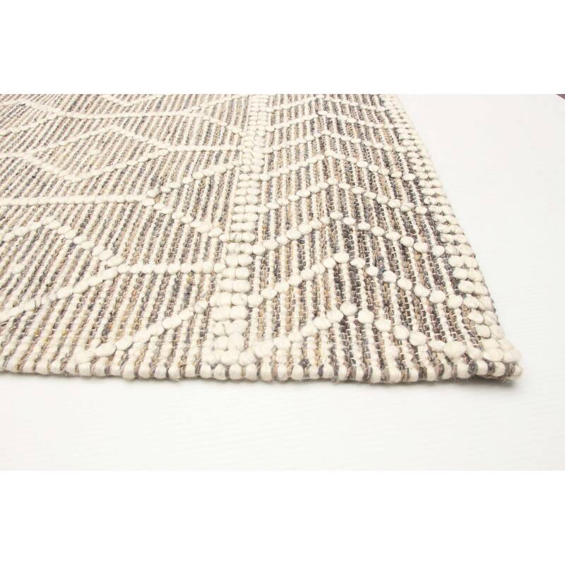 ECARPETGALLERY Braid weave Sienna Brown Wool Rug - 6'0 x 9'3