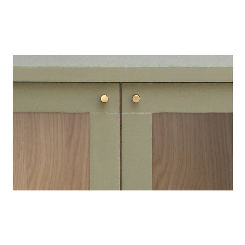 NADAAL STUDIOS Delmira Cabinet, Millwork-Inspired with Glass Front and Dowel Legs, Black