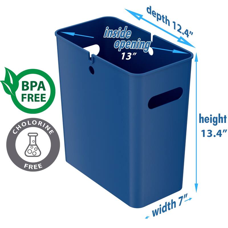 iTouchless 4 Gallon / 16 Liter SlimGiant Blue Wastebasket (6-Pack)