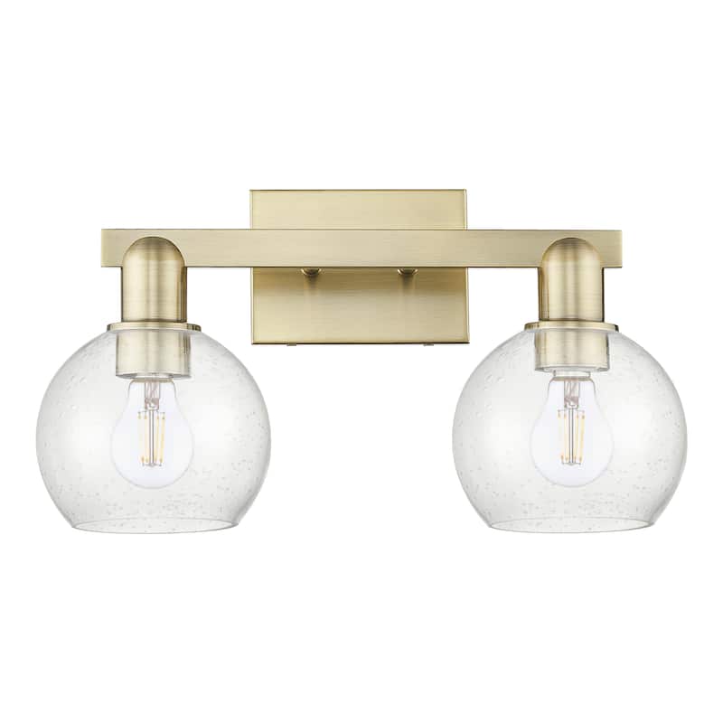 Innovations Lighting Endless Possibilities Arcadia - Athens - 2 Light 17" Bath Vanity Light - Antique Brass/Seedy