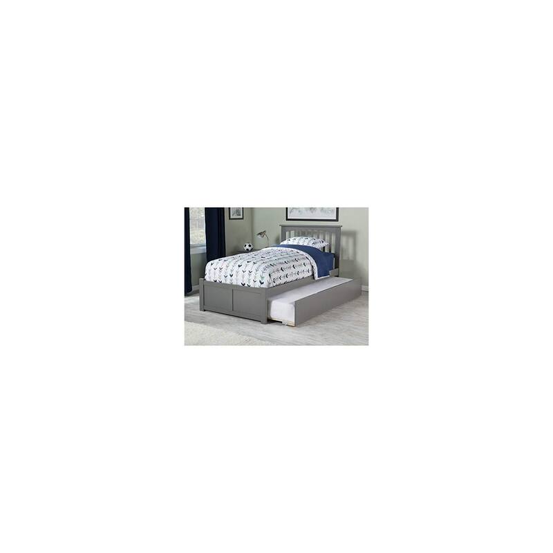 Twin XL Platform Bed with Trundle & Footboard - Grey Sleeping Space Solution