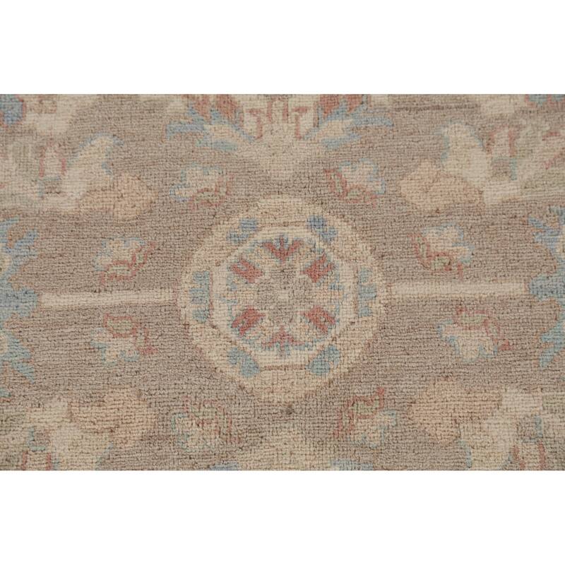 Hand Knotted Oriental 100% Wool Carpet Transitional Floral Beige & Ivories Oushak Area Rug - 9' 9'' X 8' 0''