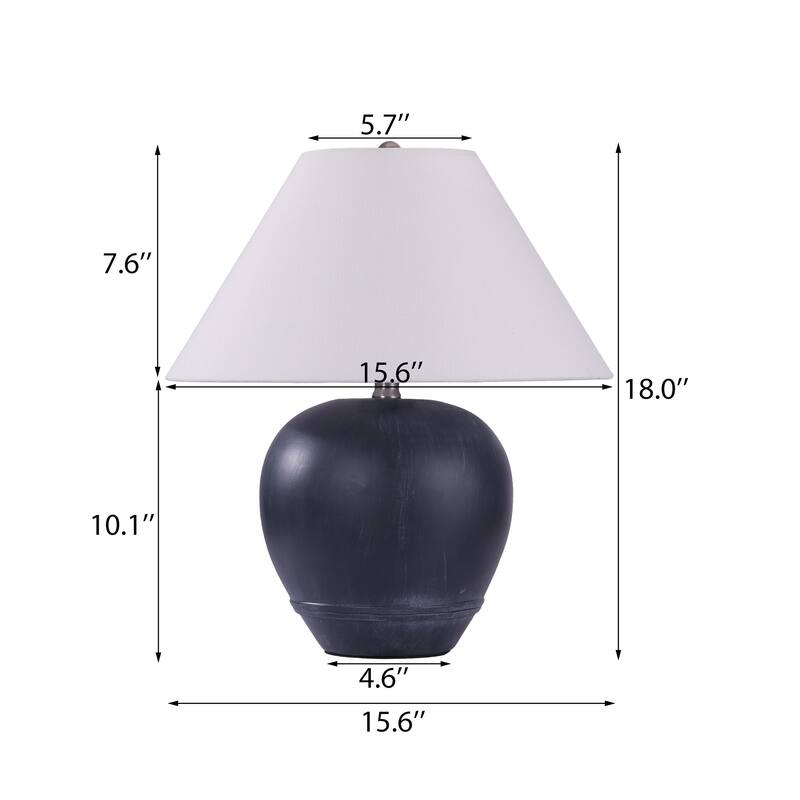 Modern Ceramic Table Lamp with Cone Linen Shade