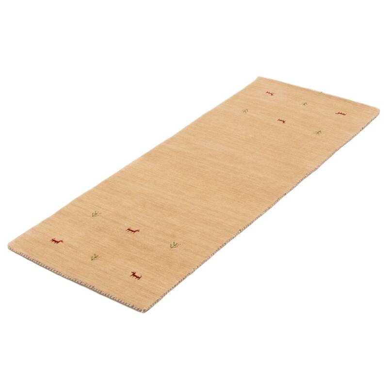 Kashkuli Gabbeh Beige Rug 2'5" x 6'5" - 2'5 x 6'5