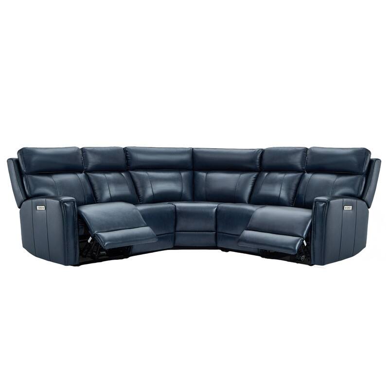 104" W 3-Color Genuine Leather Power Reclining sectional sofa With Zero Gravity, USB&USB-C Ports, 2 Stationary Armlesschairs
