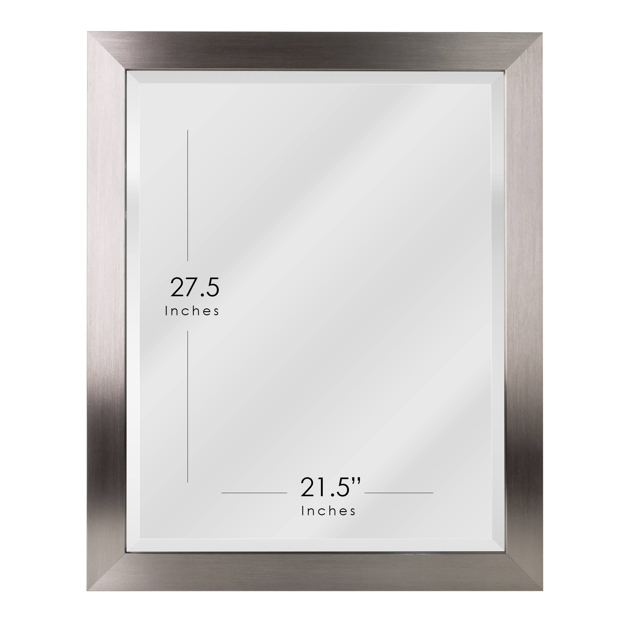 Head West Brushed Nickel Polystyrene Rectangular Framed Beveled Wall