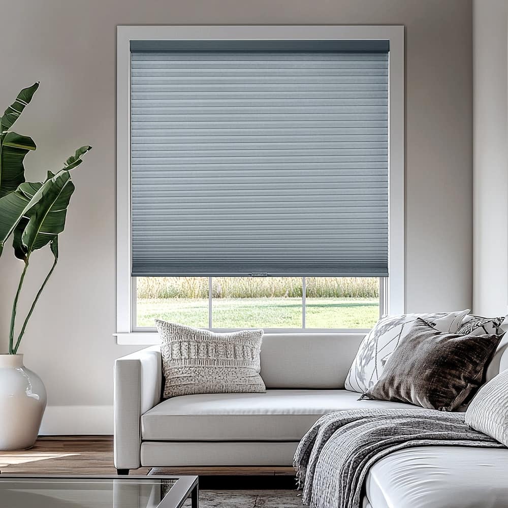 CHICOLOGY Cordless Light Filtering Honeycomb Cellular Shades Morning Pebble