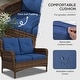 preview thumbnail 21 of 23, Outsunny 4 Piece PE Wicker Patio Furniture Set, Conversation Set with 2 360° Swivel Rocking Armchairs, 1 Loveseat Sofa