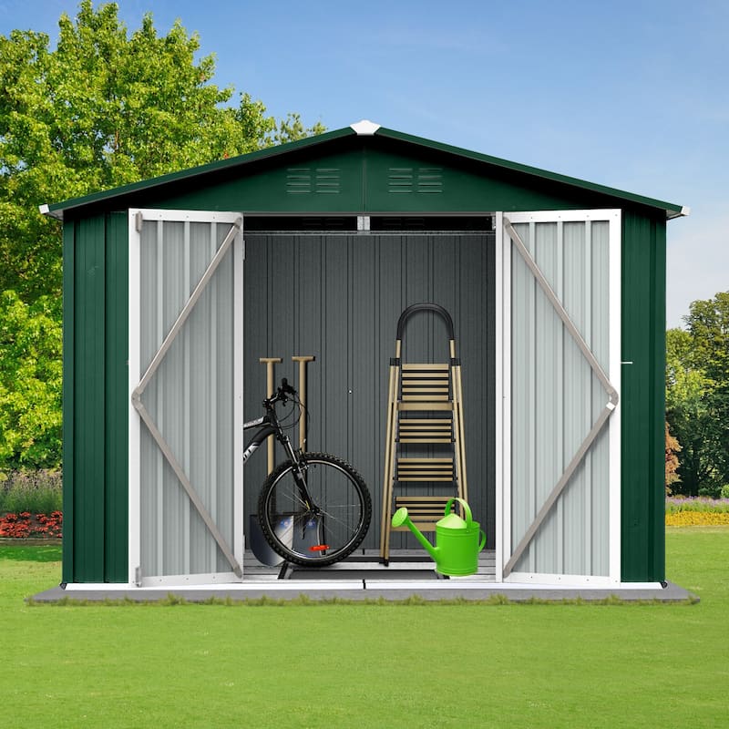 Metal garden sheds 6ftx8ft outdoor storage sheds for garden