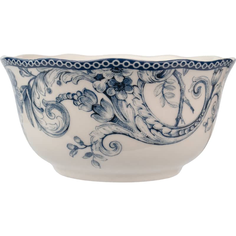 222 Fifth Adelaide 16-Piece Porcelain Dinnerware Set, Blue