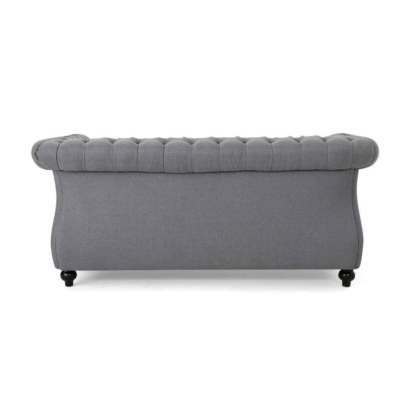 Button-Tufted Fabric Loveseat Sofa with Nailhead