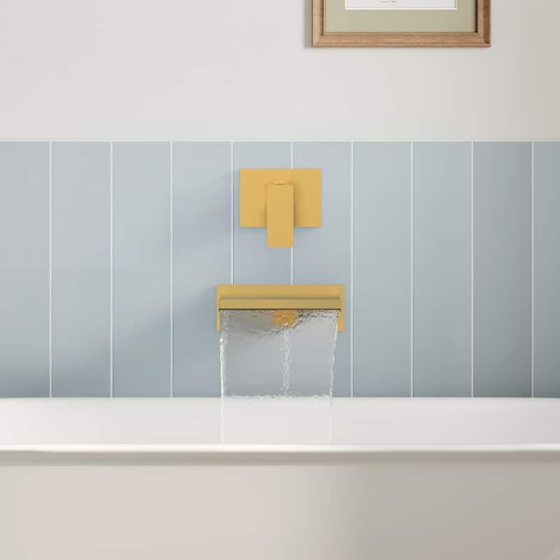 GRANDJOY Wall-Mount Waterfall Bathtub Faucets Single Handle Shower Faucets