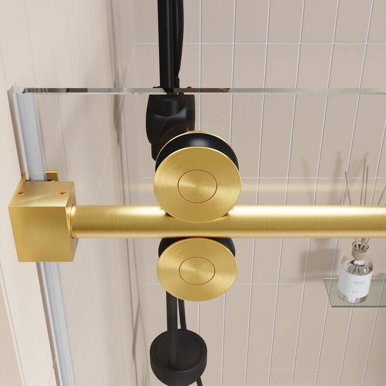 DeerValley Concord 56" - 60" W x 76" H Single Sliding Frameless Shower Door