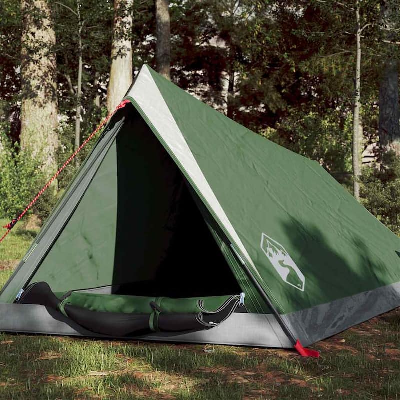 vidaXL Camping Tent 2-Person Waterproof - Green - 78.7 x 47.2 x 34.6/24.4 - 2 person