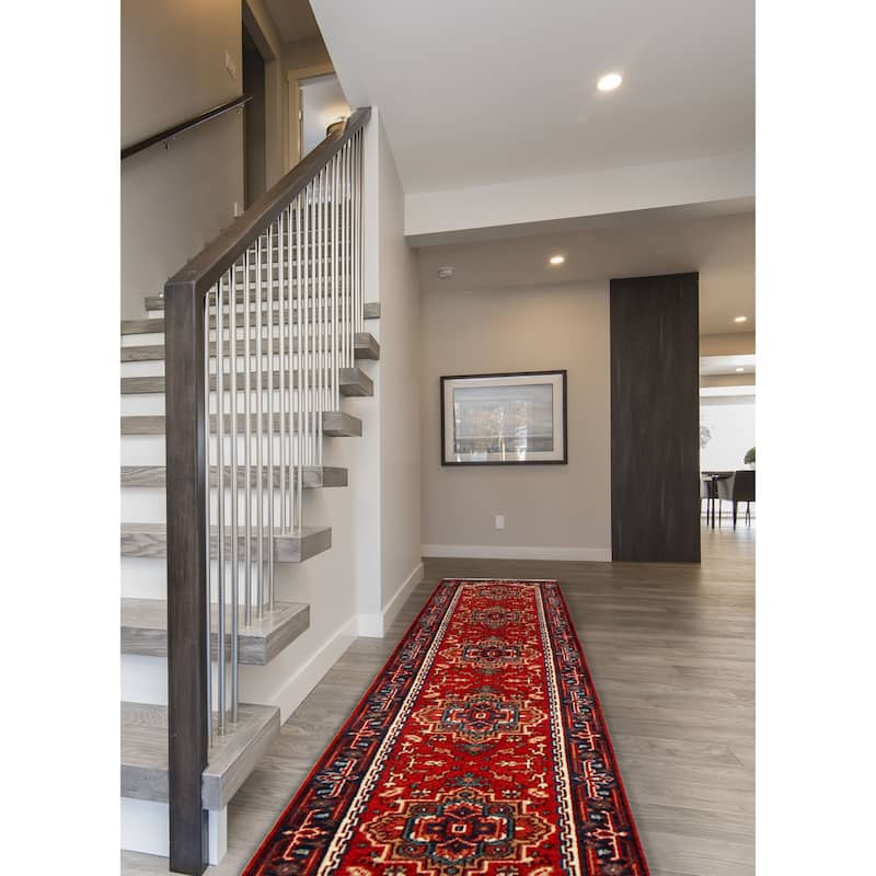 ECARPETGALLERY Hand-knotted Serapi Heritage Red Wool Rug - 2'6 x 19'9
