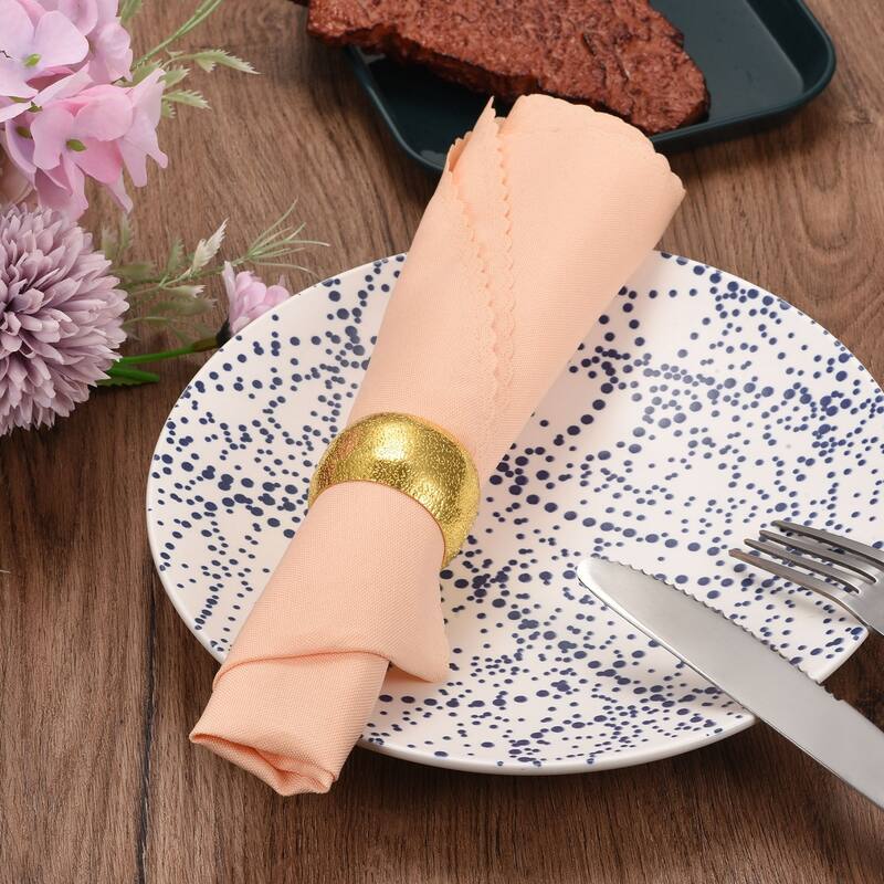 Napkin Rings, 6pcs 40mm Inner Diameter Alloy Napkin Buckles, Silver Tone