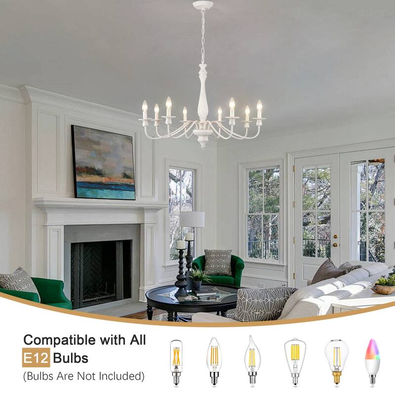 6-Light Candlestick Hanging Ceiling Light Fixture Linear Chandelier Lighting for Dining Room Kitchen Island