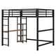 preview thumbnail 12 of 12, Black Full Size Metal Loft Bed with Desk and Storage Shelves