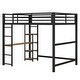 preview thumbnail 12 of 12, Industrial Full Size Metal Loft Kids Bed with Guardrail,Desk,Shelves