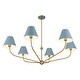preview thumbnail 4 of 3, Xavier 6 Light Vibrant Gold + Blue Chandelier