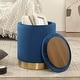 preview thumbnail 58 of 88, Adeco Round Storage Ottoman Footrest Stool Velvet Gold Plating Base