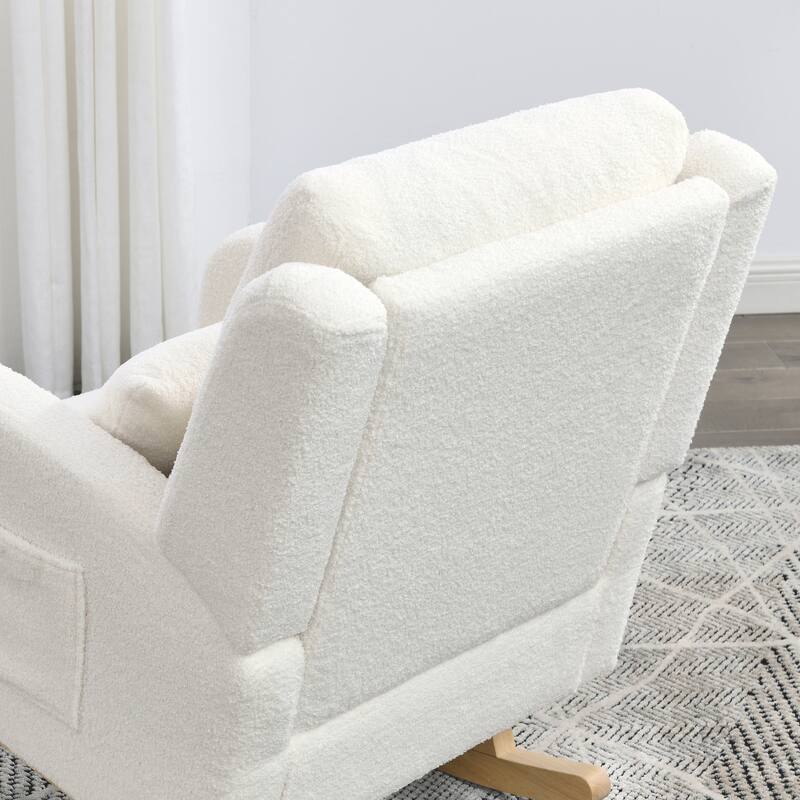 27.5 "W Modern Accent High Back Living Room Casual Armchair Rocker with One Lumbar Pillow
